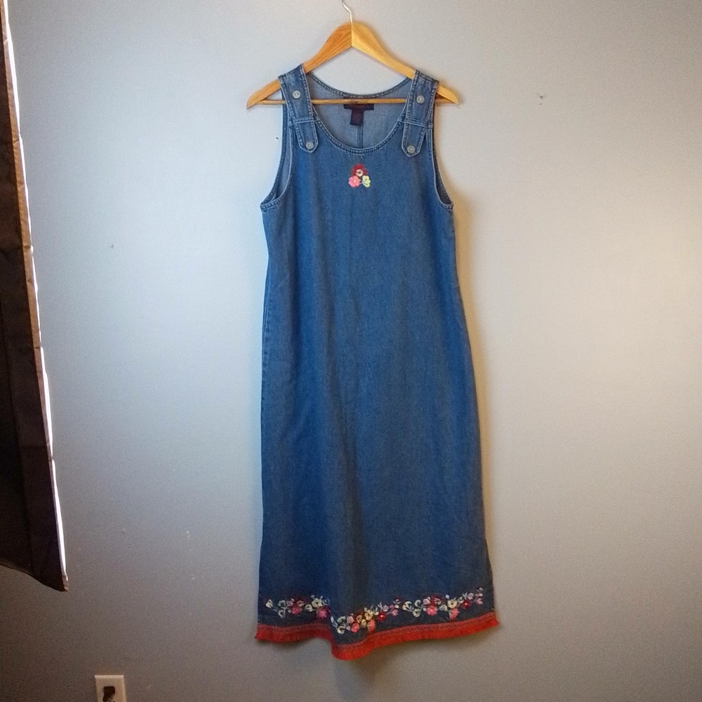 Denim & co denim cottagecore maxi dress size medium